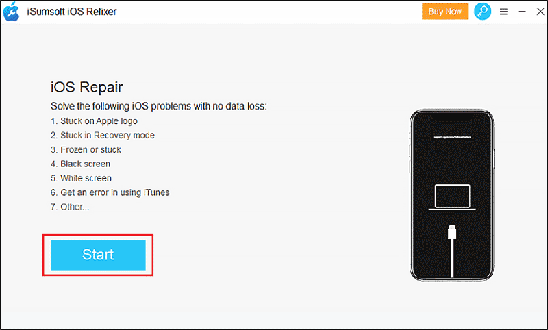 click start to begin repairing