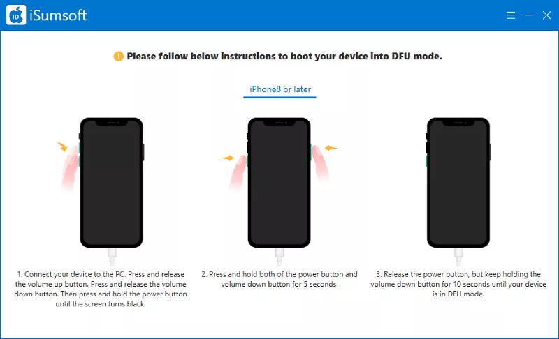 put device into dfu mode