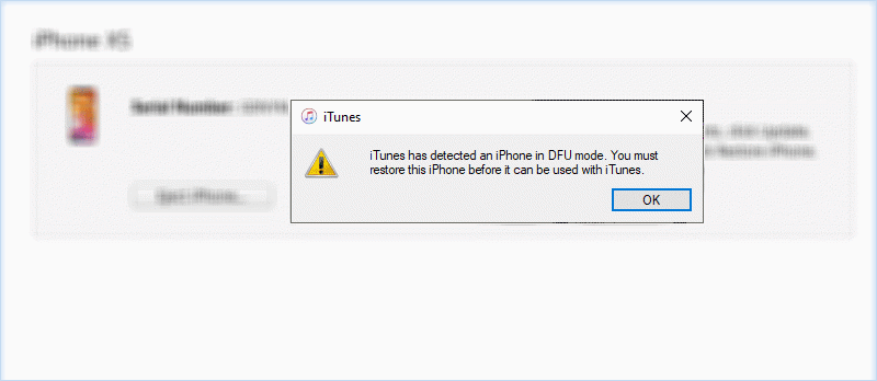 put iPhone into DFU mode to fix blinking Apple logo