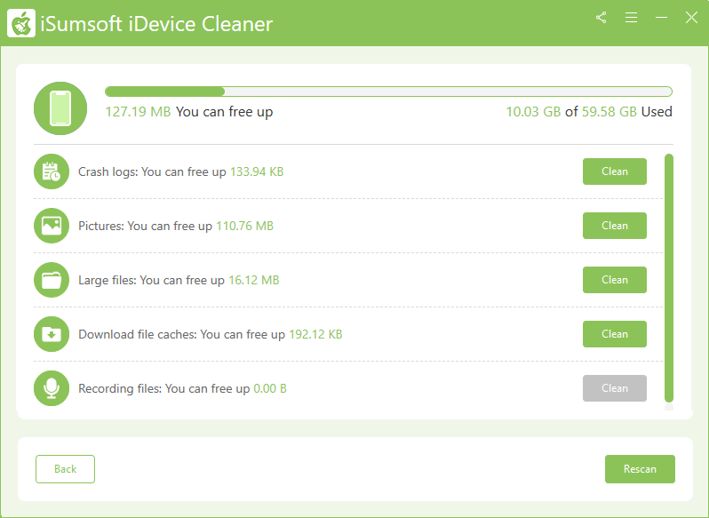 clean iPhone storage