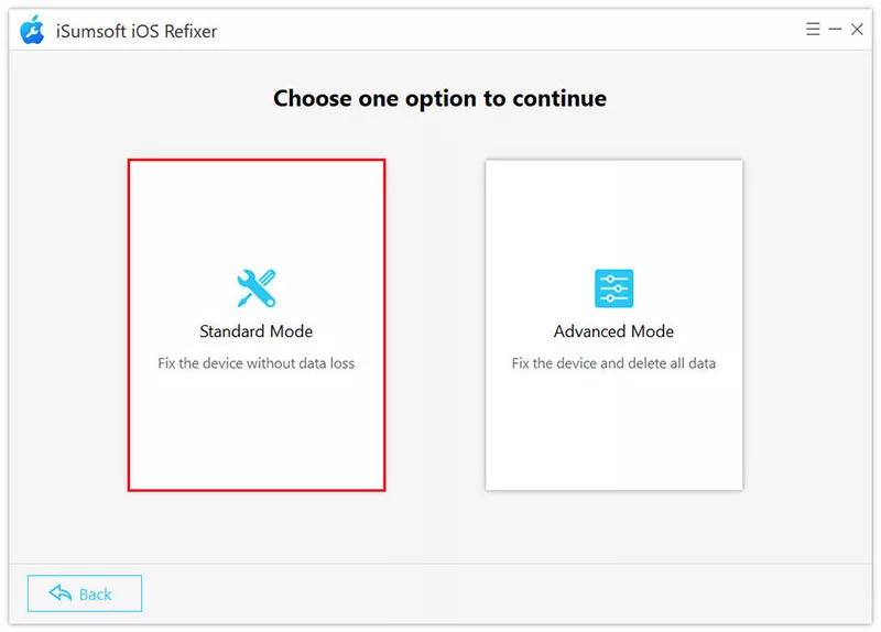 select Standard Mode