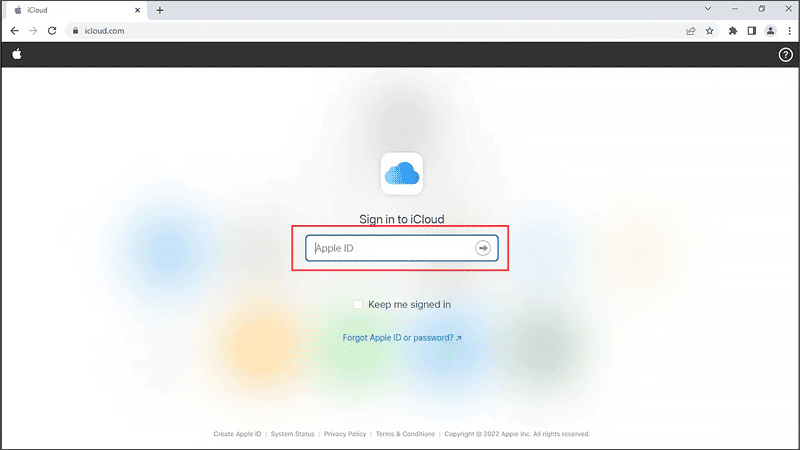enter apple id