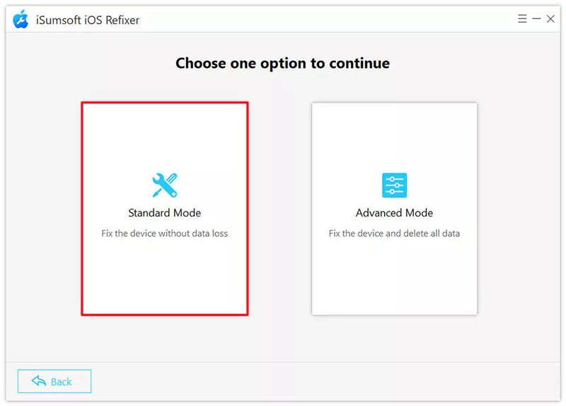 choose Standard Mode