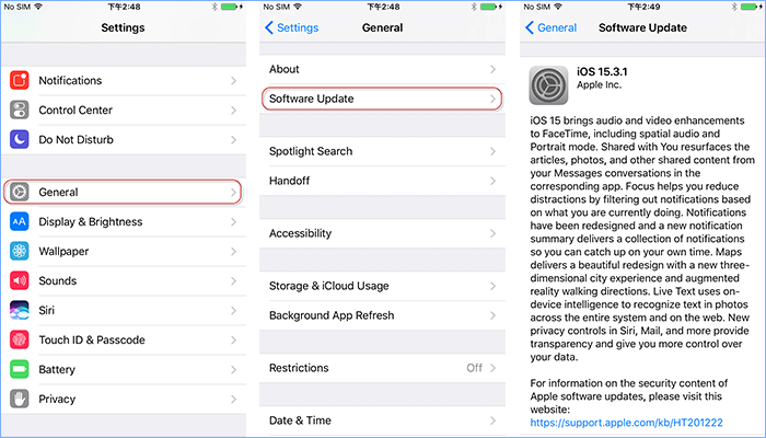 Update iPhone to the latest version