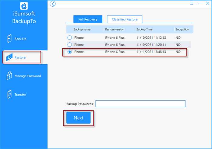 restore backup