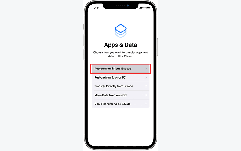 restore from icloud backup