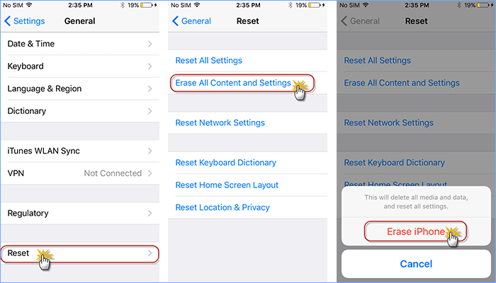 reset iPhone