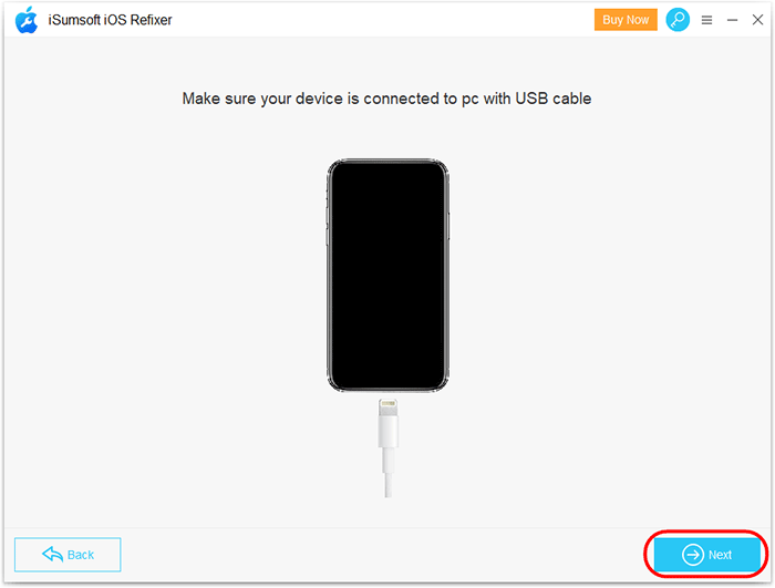 connect iPhone to computer and click Next