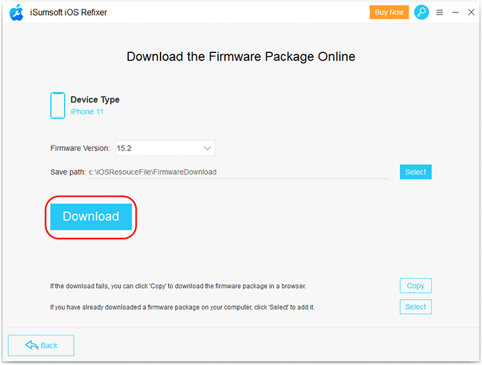 click Download to download firmware