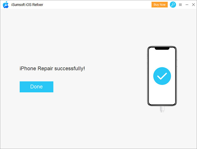 iPhone restored successfully