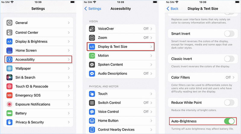 enable Auto-Brightness to fix green screen