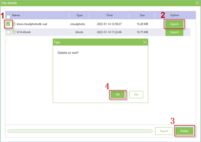back up large files before deleting