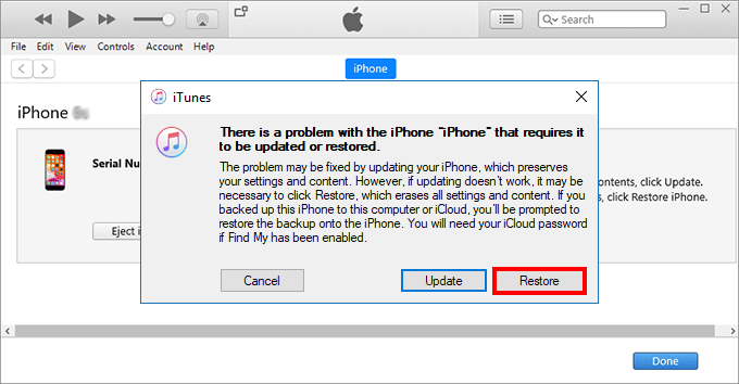 restore iPhone