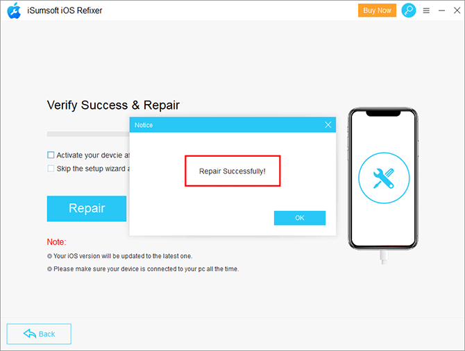 repair successfully