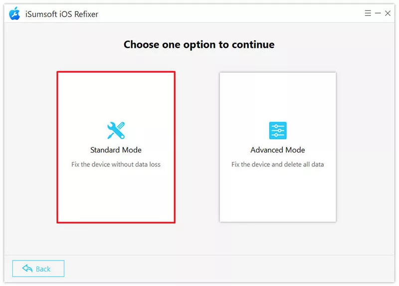 choose Standard Mode