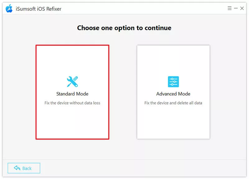 choose Standard Mode