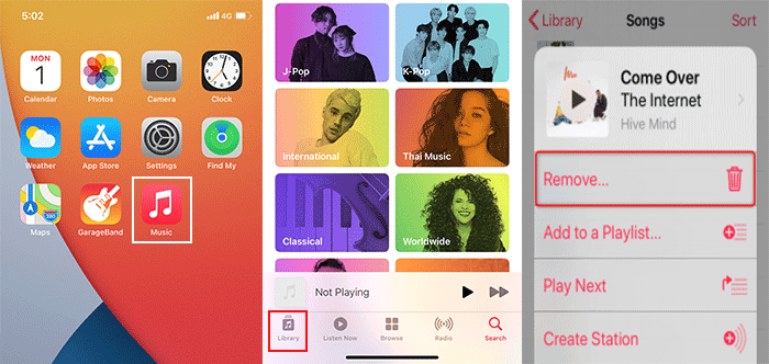 delete song from iPhone