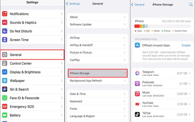 free up storage space