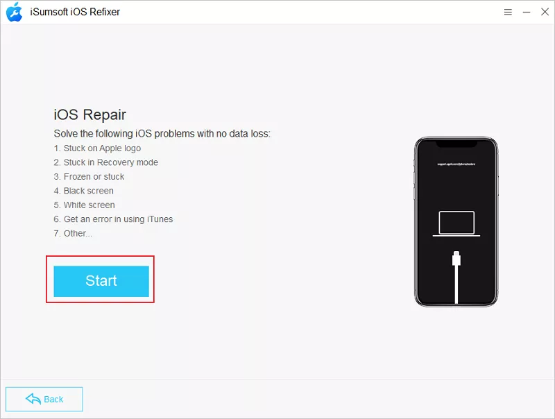 Click Start to Fix iPhone
