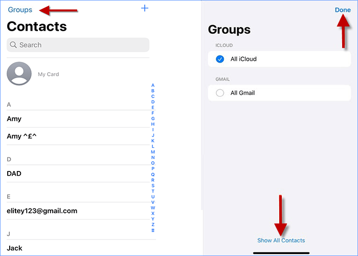 Show all contacts