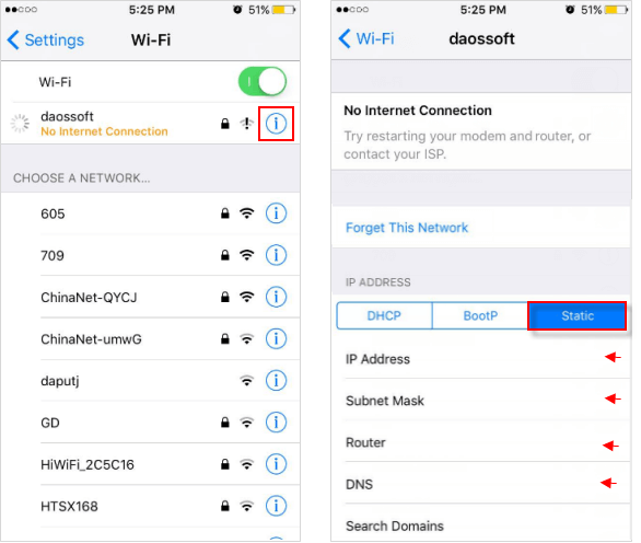 Change IP address