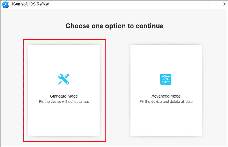 choose standard mode