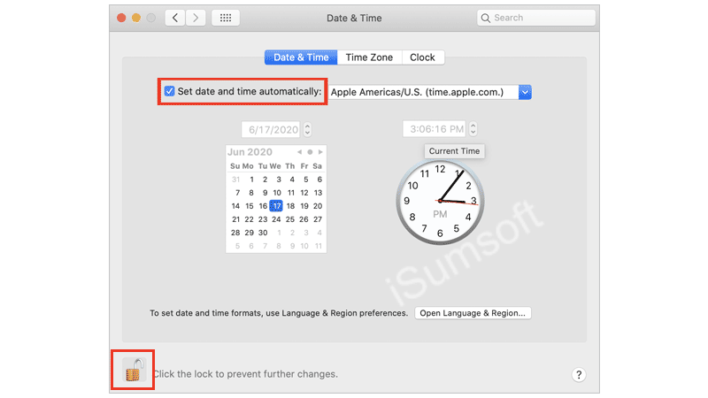 set date and time automatically mac