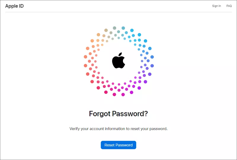 Click Reset Password