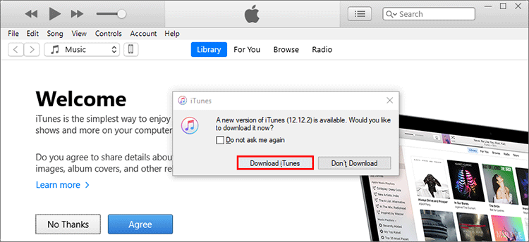 check for iTunes updates