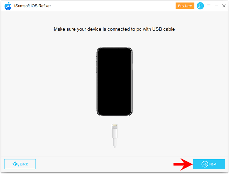 connect iPhone to the computer and click Next