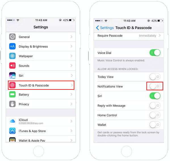 Disallow Notification View when screen locked