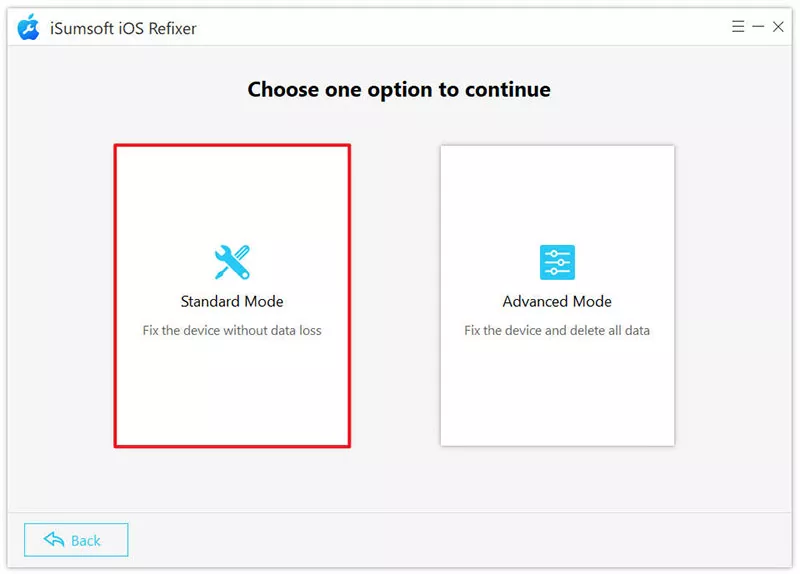 choose Standard Mode