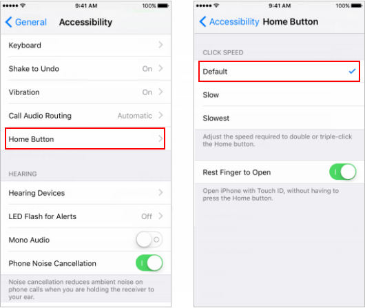 Adjust Home button speed