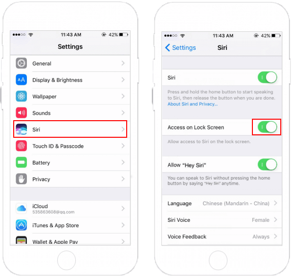 Allow or Disable access to Siri on Lock screen