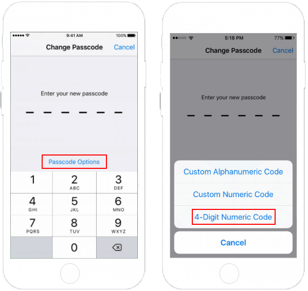 Choose 4-Digit Mumeric Code