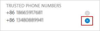 Remove a trusted phone number