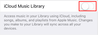 Turn off iCloud Music Library
