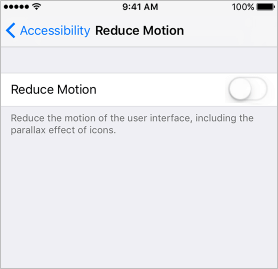 Disable Reduce Motion