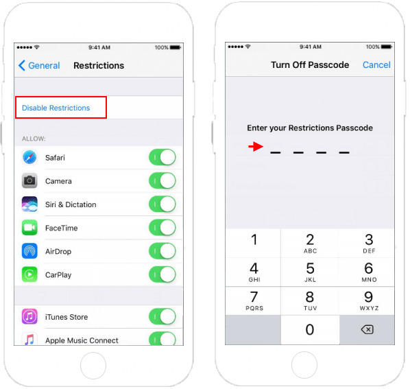 Disable Restrictions