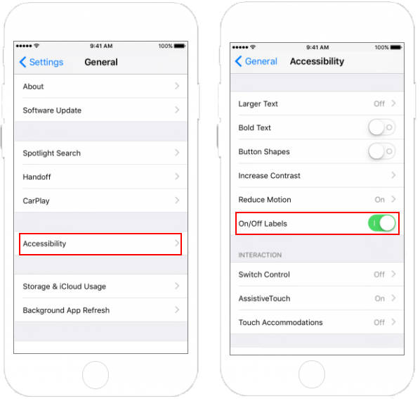 Enable On/Off button labels