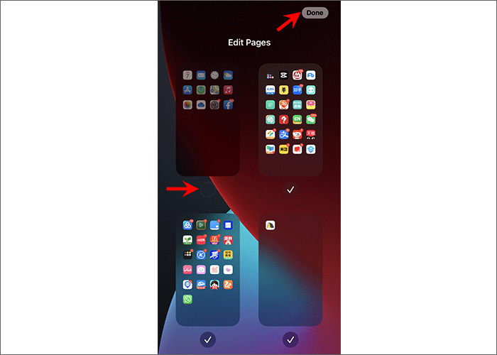 hide a page of apps