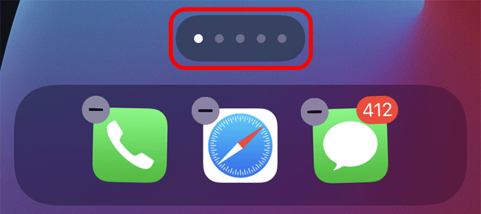 tap the dots near the bottom of your screen