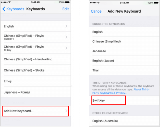 Add a third-party keyboard