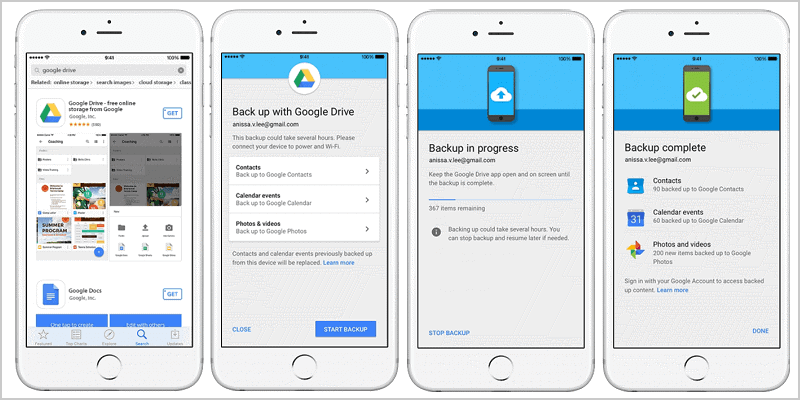 backup iPhone without computer with Google Drive