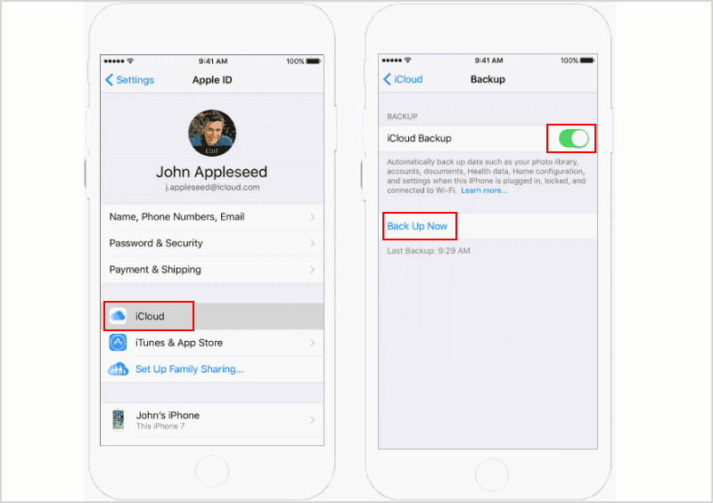 backup iPhone to iCloud