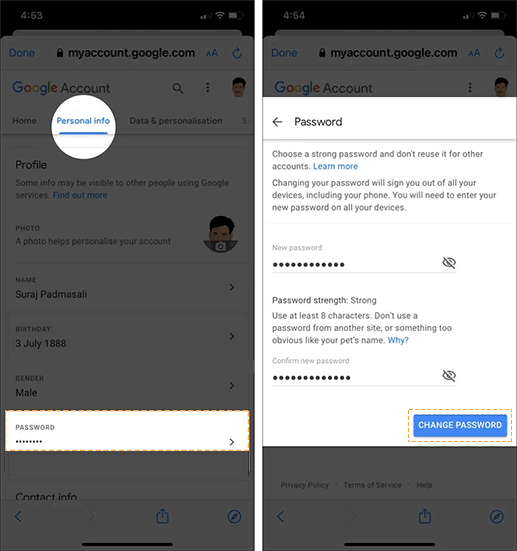 Personal info