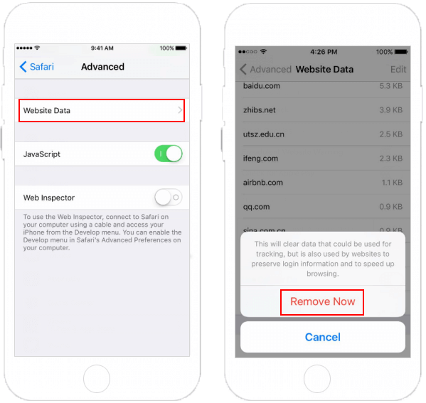 Remove all website data