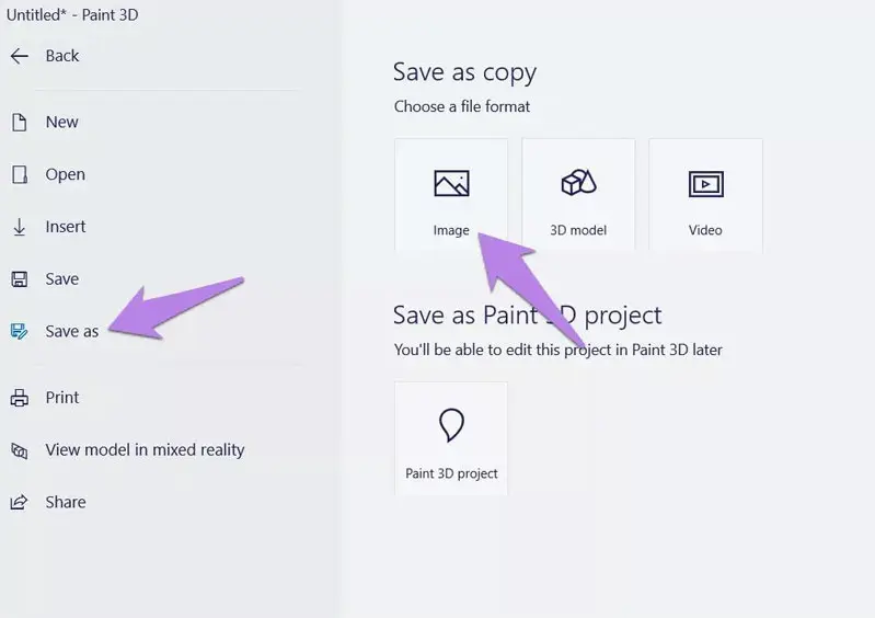 Save HEIC as JPEG in Paint on Windows