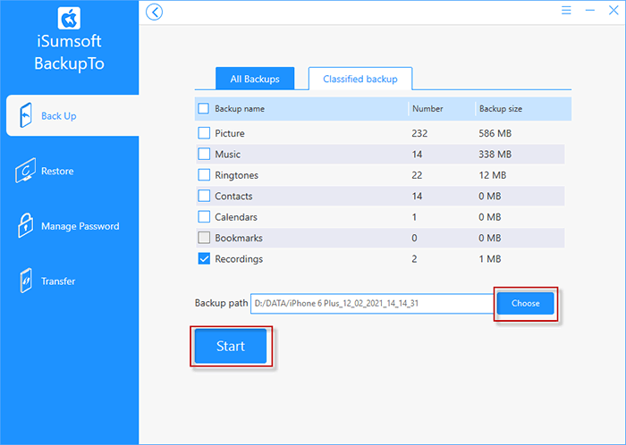 set Backup path