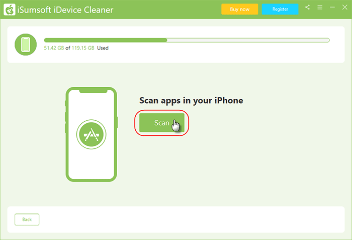 Scan for Apps in iDevice Cleaner
